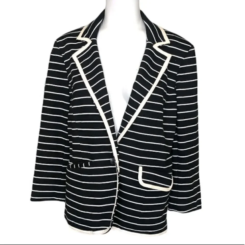 NY Collection size medium striped blazer